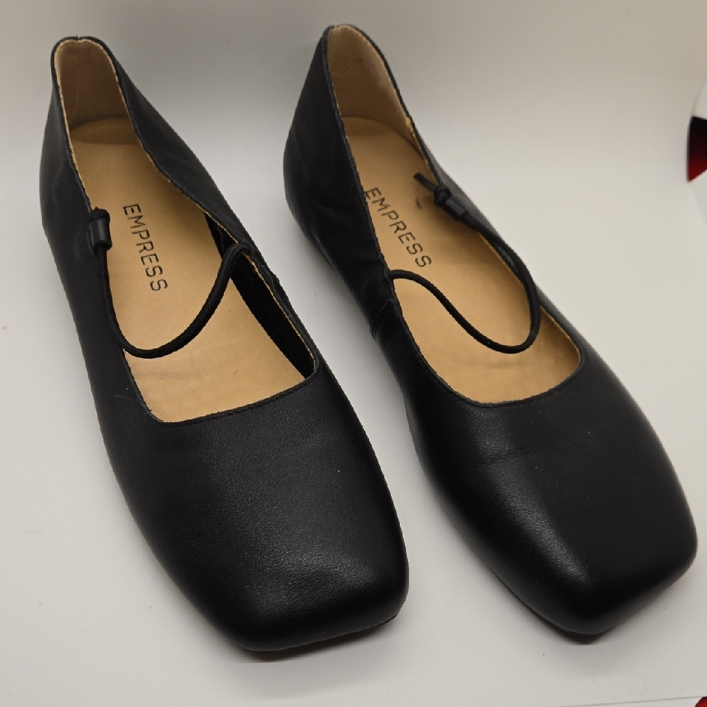 Empress Black Leather Women's Maryjane Shoes Sz 40 Sz 9